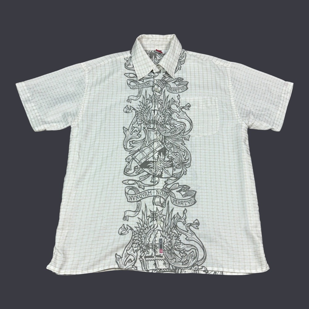 Vintage‎ 2000s Ocean Pacific OP Goth Logo Casual Button Up Shirt Men's Large
